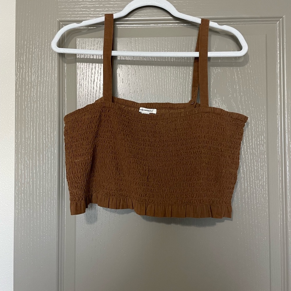 Brown smocked tube top-never worn